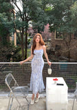 KYLETHOMASW  -  Luxury Elegant Sexy Club Party Birthday Dress Women Summer Slash Neck Sleeveless Print Floral Dress Backless Beach Long Dresses