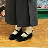 KYLETHOMASW  -  Rarely-seen ballet shoes for women - new style with bow ties and satin fabric Mary Jane flats with flat soles, single shoes.