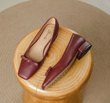 KYLETHOMASW  -  Single Shoes Women's Autumn Retro Simple Mary Jane New Square Head Shallow Mouth Comfortable Soft Leather Women's Shoes