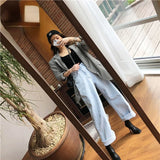 KYLETHOMASW  -  vintage womens fashion high waist  Women's Wide leg jeans baggy woman denim capris straight Pants jean mom jeans trousers