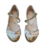 KYLETHOMASW  -  New Golden Shell Decor Mary Jane Flats,Metallic Glitter Party Casual Shoes for Women Daily Dress,sapatos Femininos Elegante