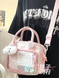 KYLETHOMASW  -  Japanese Girl Student Portable Shoulder Display Bag Female Transparent Handbags Slung Shoulder Multi-purpose Ita Bags JK Lolita