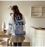 KYLETHOMASW  -  High-capacity Transparent Star Dot Ita Bags Sweet Y2k Aesthetic Ins Students Backpacks Contrast Color Patchwork Women Schoolbags