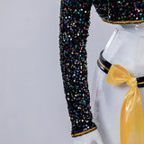 KYLETHOMASW  -  Mira Cosplay Costume Wig Shoes Black Coat Singing Suit Song-Promotion Costume Women Halloween Party Role Playing Outfit