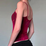 KYLETHOMASW  -  Retro red waist cinching slimming, backless camisole, spicy girl, niche temperament, sexy versatile tank top