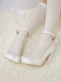 KYLETHOMASW  -  Spring/Summer New Women's Black Leather Round Toe Kitten Paw High Heels Design Bowknot Buckle Stiletto Sweet Lolita Style Pumps