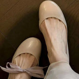 KYLETHOMASW  -  Summer New Small-Batch Simple Round-Toe Shallow Flat Shoes for Women, Fashionable Commuter Elegant Grandma Shoes