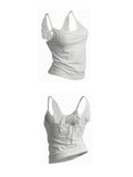 KYLETHOMASW  -  New Y2K Womens Streetwear Angel Wings Sexy Retro Halter Vest Light Blue 3D Relief Embroidered Camisole Fairy Camisole Tops