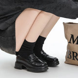 KYLETHOMASW  -  Women's Vintage British Style Loafers JK College Style Thick Sole Dress women's shoes Elegant Casual Leather Shoes Zapatos Mujer
