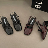 KYLETHOMASW  -  Summer Fashion Cover Toe Sandals Women Ankle Buckle Fashion Party Dress Singbacks Mules Shoes Zapatos De Mujer