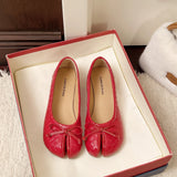 KYLETHOMASW  -  New Korean Style Women's Split-Toe Loafers Shallow Cut Ballet Flat Slip-Ons with Comfortable Mary Jane Spring/Autumn Tabis Shoes