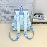 KYLETHOMASW  -  Women Small Nylon Cartoon Print Drawstring Backpack Casual Cute Flap Daypack for School & Daily Use New Trend Backpacks
