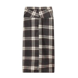 KYLETHOMASW  -  Retro Plaid Mini Skirt Women's New Design Casual Sexy High Waist Pleated Asymmetrical Midi Skirt Street Style Trendy