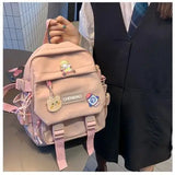 KYLETHOMASW  -  Students Backpack for girl Cute Schoolbag Lady Fashion Shoulder Bag Korean Trend Middle High School