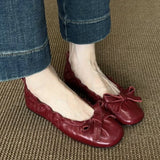 KYLETHOMASW  -  Mary Janes Shoes Women Ballet 2025 New Versatile Bow Single Shoes Fashion Elegant Daily Dress Flat Shoes Zapatos De Mujer