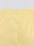 KYLETHOMASW  -  Women Front Button O Neck Sleeveless Yellow Vest Casual Summer Tank Top