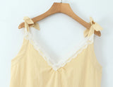 KYLETHOMASW  -  Sexy Sleeveless V Neck Lace Trim Holiday Summer Dress Women Elegant A-line Midi Vintage Casual Vestidos