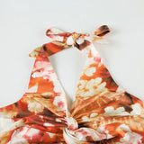 KYLETHOMASW  -  French vacation style twisted neck tie flower sexy backless suspender, spicy girl cinched waist slimming casual vest