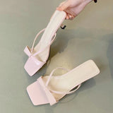 KYLETHOMASW  -  Sweet Narrow Strap Low Heeled Women Slippers Fashion Bowknot Backless Brand Sandals 2025 Elegant Party Designer Beach Shoe Pumps