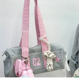 KYLETHOMASW  -  Harajuku Grey Handbag Canvas Bag Women Sports Large Capacity Y2k Shoulder Bags Female Large Capacity Underarm Bag