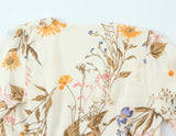 KYLETHOMASW  -  New Women Floral Print Casual Summer Wrap Dress Cross V Neck A-line Short Robe French Style Holiday Dresses