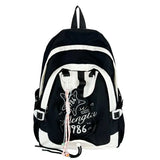 KYLETHOMASW  -  Women Students Contrast Color Patchwork Schoolbags Casual All Match Letter Printing Backpack Fashion Y2k Aesthetic Ins Backpacks