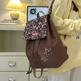 KYLETHOMASW  -  Japanese Harajuku Style Y2k Retro Leopard Print Large Capacity Backpack Travel Storage Bag Student School Bag Women's Bag