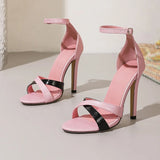 KYLETHOMASW  -  Summer Open Toe Buckle Strap Woman Sandals Street Style Sexy Thin High Heels Wedding Banquet Prom Female Shoes