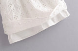 KYLETHOMASW  -  Women White Lace Hollow Out Embroidery With Wire Bra Chest Sling Mini Dress Romantic Backless Sling Party Club Bodycon Dresses