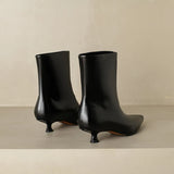 KYLETHOMASW  -  Real cow leather women ankle boots low thin heel pointed toe booties