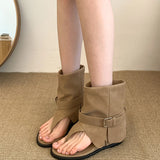 KYLETHOMASW  -  Spring Autumn Clip Toe Internal Elevation Women Sandals Boots Retro Style Ladies Elegant  Ankle Booties