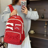 KYLETHOMASW  -  Polka Dot Bow Mochilas Mujer University Student Mochila Korean Style Bag Travel Laptop Backpack Hot Sales Bags for Woman