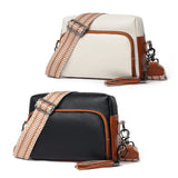 KYLETHOMASW  -  Women Zipper Satchel Bag Genuine Leather Handbag Purse Adjustable Strap Trendy Crossbody Purse Travel Sling Bag Commuting Bag