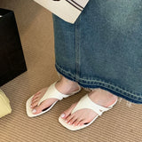 KYLETHOMASW  -  Summer Beach Female Flip Flops Women Flats Slippers Shoes Fashion Square Toe Ladies Flats Slippers Slides Sandals Shoes