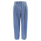 KYLETHOMASW  -  Cotton Vintage High Waist Jeans for Women Bohemian Loose Summer Baggy Jean Lady Casual Loose Blue Beach Denim Pants