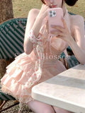 KYLETHOMASW  -  Japanese Fashion Pure Desire Sexy Dress Women New Design Slim Hang Neck Dresses Aesthetic Sweet Party Fairy Clothing Summer