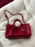 KYLETHOMASW  -  Women Folds Cloud bag PU  Axillary Bag Fashion Female Shoulder Crossbody bags red bride Ruched Hobos ladies totes