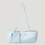 KYLETHOMASW  -  Elegant Floral Jacquard Underarm Bag Women Light Blue Satin Shoulder Bag With Small Pouch Vintage Ladies Daily Handbag Purse