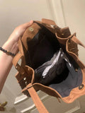 KYLETHOMASW  -  High-capacity Frosted Bandage Shoulder Bags Office Lady Vintage Simple Women Handbags Y2k Aesthetic Fashion Punk Underarm Bag