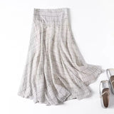 KYLETHOMASW  -  Summer Clothing French Lazy Country Style Irregular Hem Skirt Minimalist Fashion Elegant Plaid Flowing Skirt For Women
