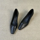 KYLETHOMASW  -  Leather Kitten Heels Pumps Shoes for Woman, Minimalist Office Slip on Zapatos Para Mujer,Elegant Footwear Chaussures Pour Femmes