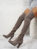 KYLETHOMASW  -  Spring New Suede High Shaft Winter Chunky Heel Over-the-Knee Boots