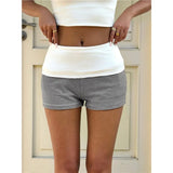 KYLETHOMASW  -  Women's Fold Over Shorts Y2K Micro Mini Shorts Elastic Waist Pajama Bottoms Summer Casual Short
