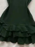 KYLETHOMASW  -  Ruffles Women Dresses Spring Summer Solid Preppy Style Y2k Vestidos Mujer Korean Fashion A-line Vintage Sexy Mini Dress