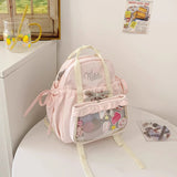 KYLETHOMASW  -  Bow Ita Bag Detachable Transparent Pockets Mochilas Mujer Student Versatile Mochila High Capacity Backpack Bolsa Feminina