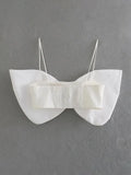 Kylethomasw  Summer Sexy Cropped Camisole For Women Fashion Spaghetti Strap Big Bow Front Ruched Tops Female Vintage Backless Top