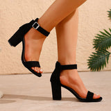 KYLETHOMASW  -  Women Chunky Heels Sandals New Summer French Style Back Empty Female Thick Heel Open Toe Women Shoes M251