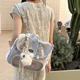 KYLETHOMASW  -  Y2k Transparent Ita Bag Kawaii Large Capacity Mochila Plaid Mochilas Mujer Bolsas Bags for Woman  Student School Backpack
