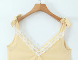 KYLETHOMASW  -  Sexy Sleeveless V Neck Lace Trim Holiday Summer Dress Women Elegant A-line Midi Vintage Casual Vestidos