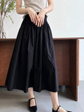 KYLETHOMASW  -  Elegant High-Waisted Pink A- Line Skirt Sweet Umbrella Design Sensibility Plenty of Pleats Medium-Length Women's Fashion